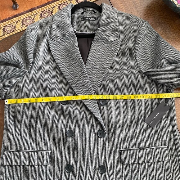 Black Tape Double Breasted Herringbone Blazer Jacket New Size 1X - Picture 12 of 13